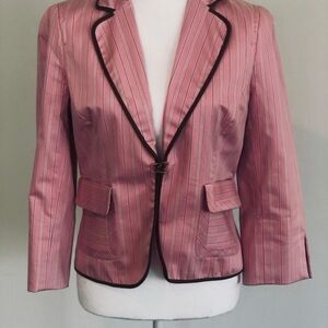 Express Design Studio women size 8 Fitted Pink Striped Blazer Jacket